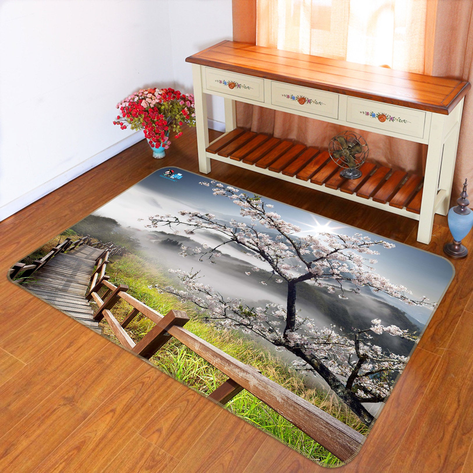 3D Corridor Mountain Tree 66105 Non Slip Rug Mat