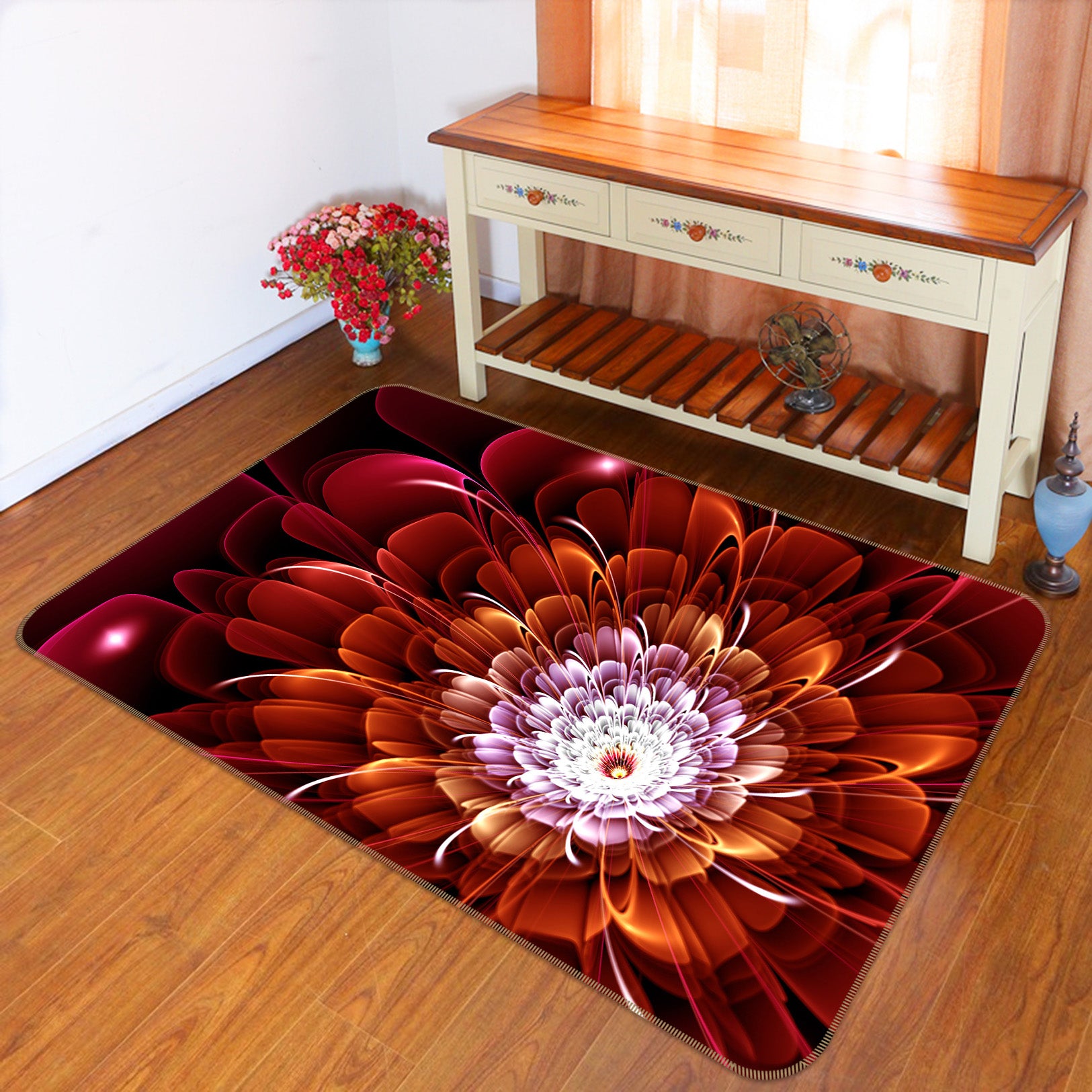 3D Flowers 65080 Non Slip Rug Mat