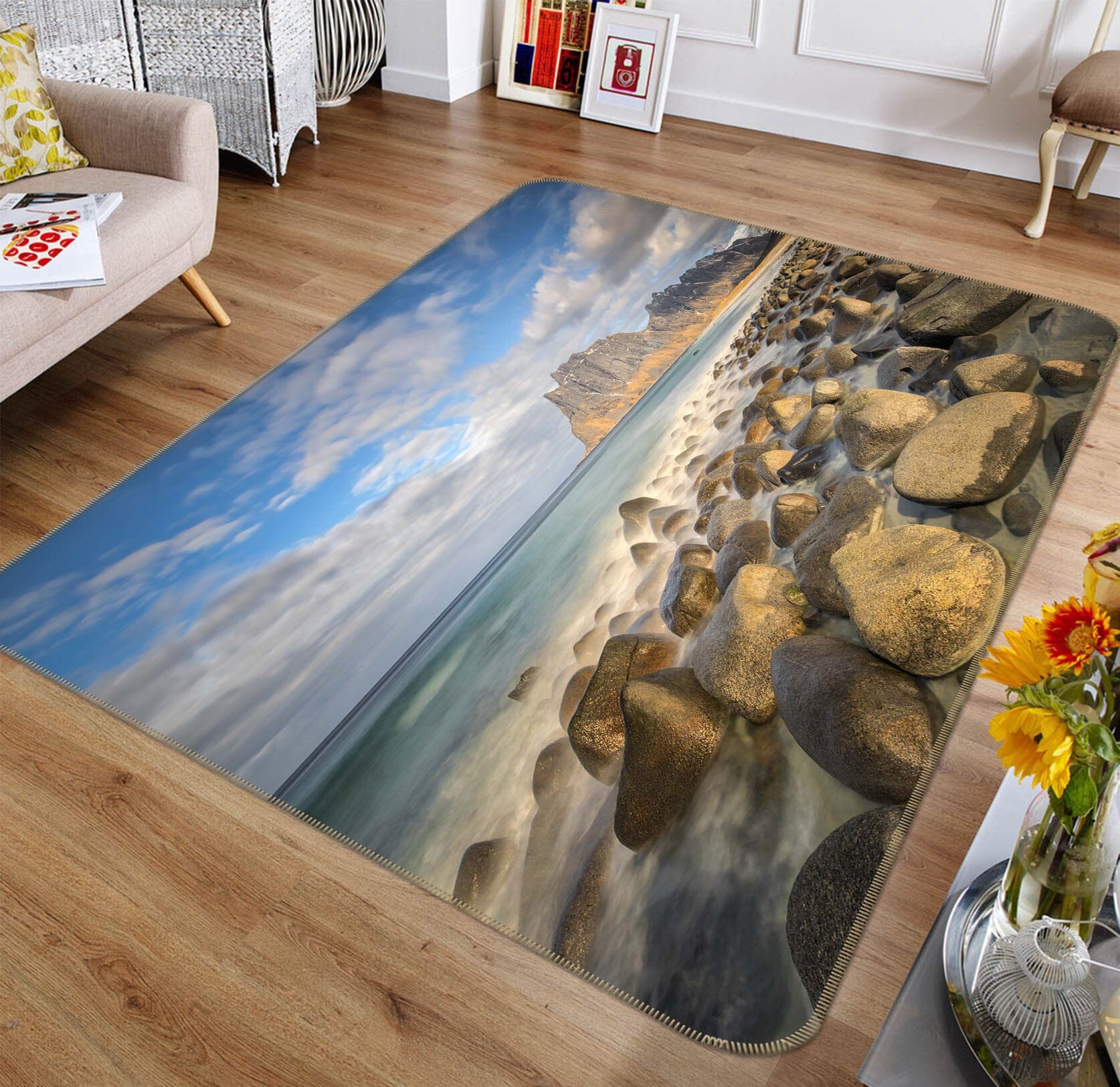 3D Sea Stones 1156 Marco Carmassi Rug Non Slip Rug Mat Mat AJ Creativity Home