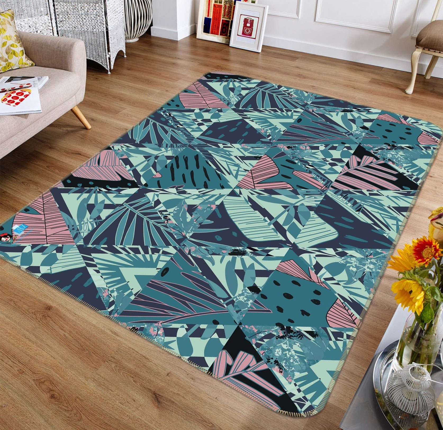 3D Triangular Plant 116 Non Slip Rug Mat Mat AJ Creativity Home