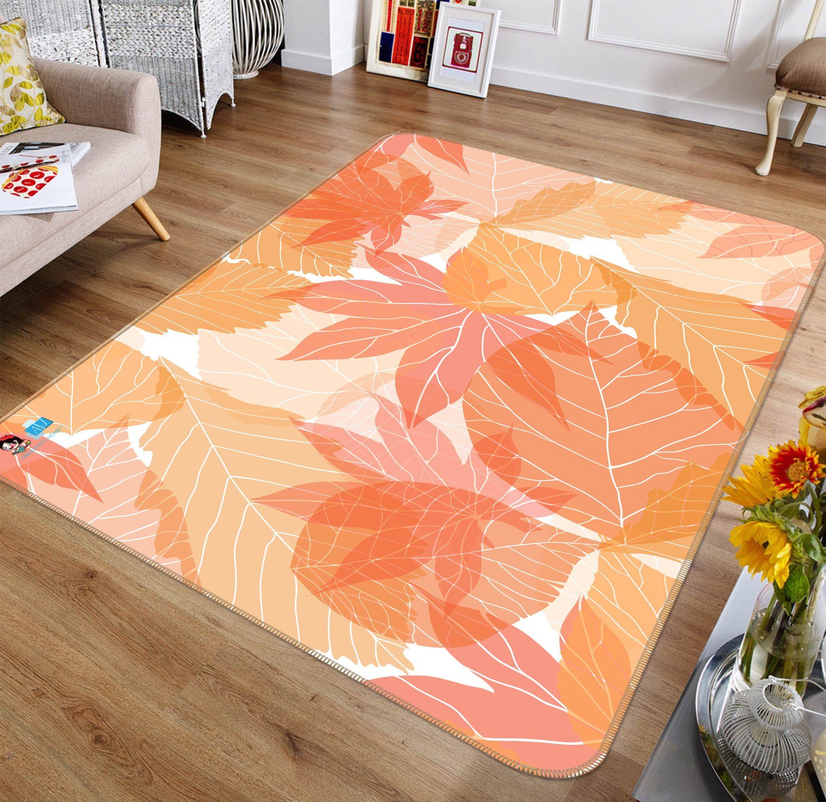 3D Maple Leaf 078 Non Slip Rug Mat Mat AJ Creativity Home