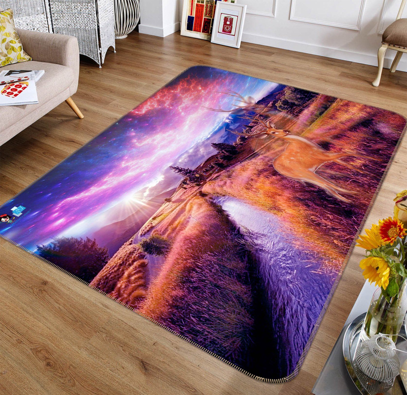 3D Field Deer 339 Non Slip Rug Mat Mat AJ Creativity Home