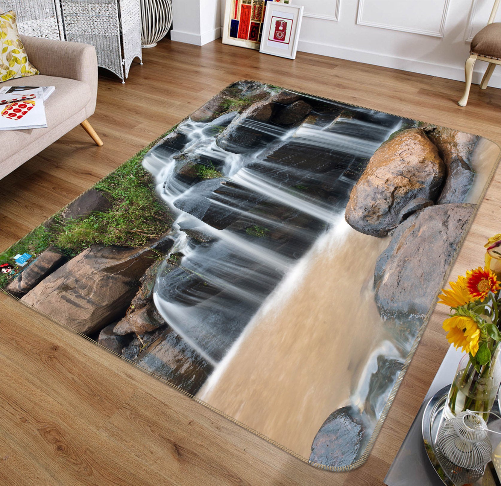 3D Waterfall 66066 Non Slip Rug Mat