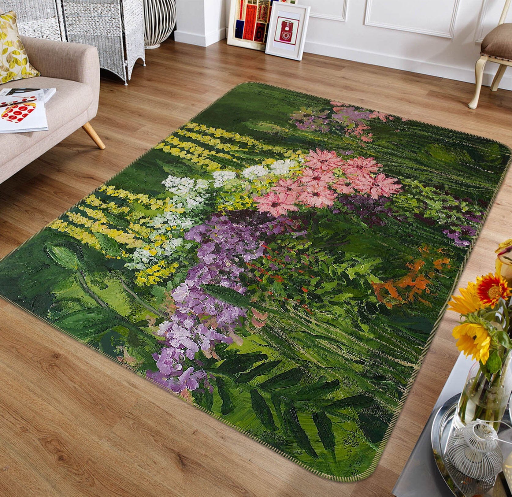 3D Flower Dance 1031 Allan P. Friedlander Rug Non Slip Rug Mat Mat AJ Creativity Home