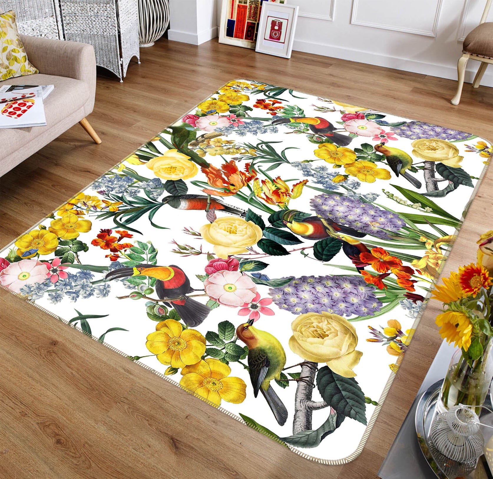 3D Painted Flowers 138 Uta Naumann Rug Non Slip Rug Mat Mat AJ Creativity Home