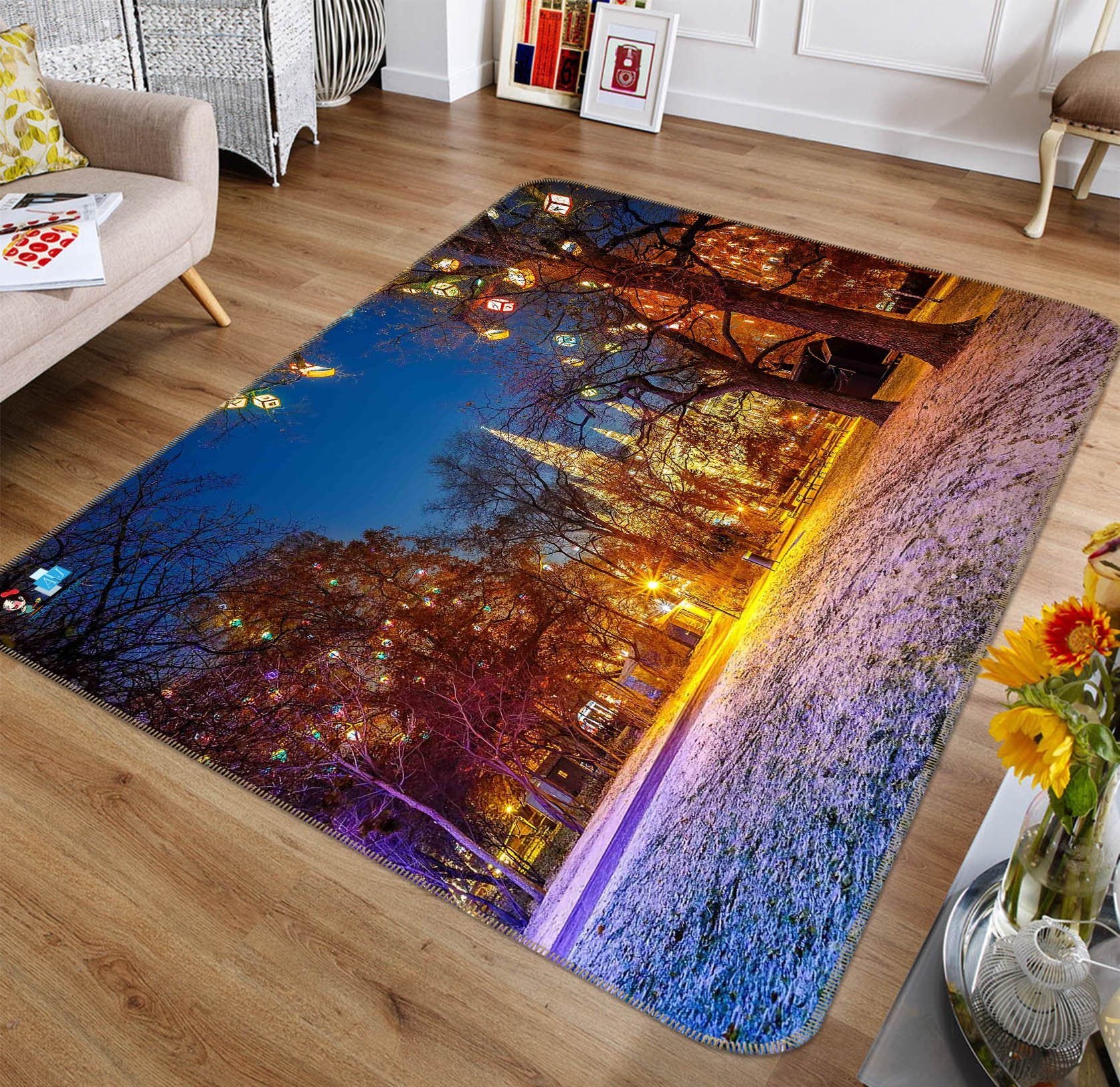 3D Tree Light 416 Non Slip Rug Mat Mat AJ Creativity Home