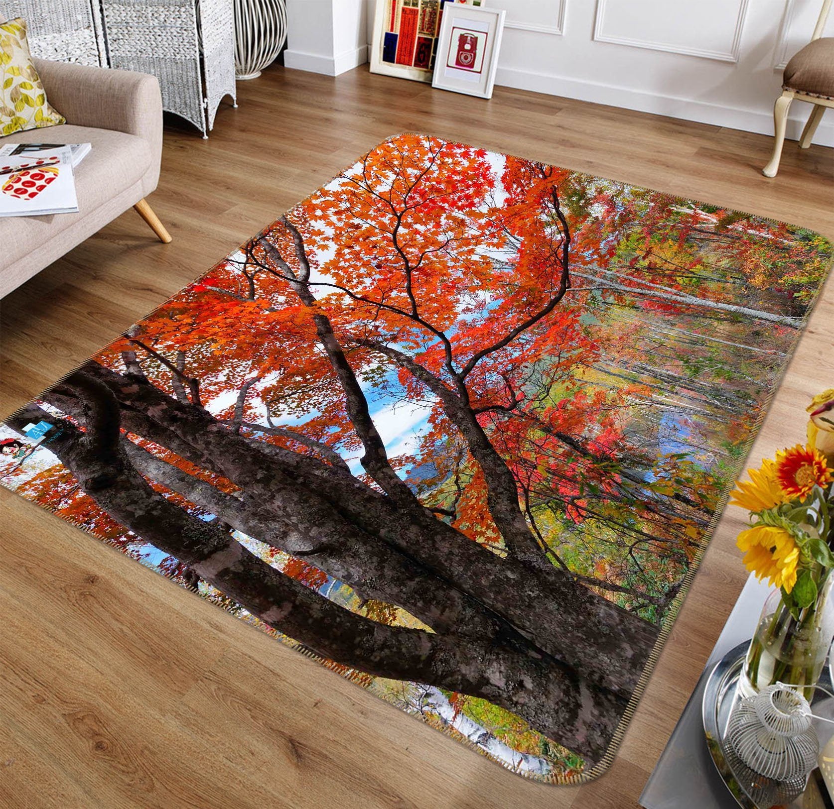 3D Maple Leaf 488 Non Slip Rug Mat Mat AJ Creativity Home