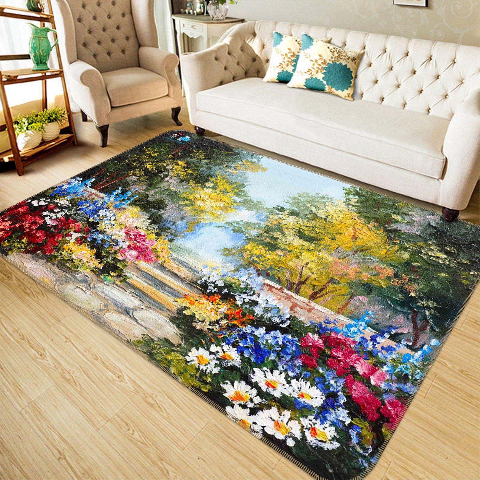 3D Oil Painting Garden 165 Non Slip Rug Mat Mat AJ Creativity Home