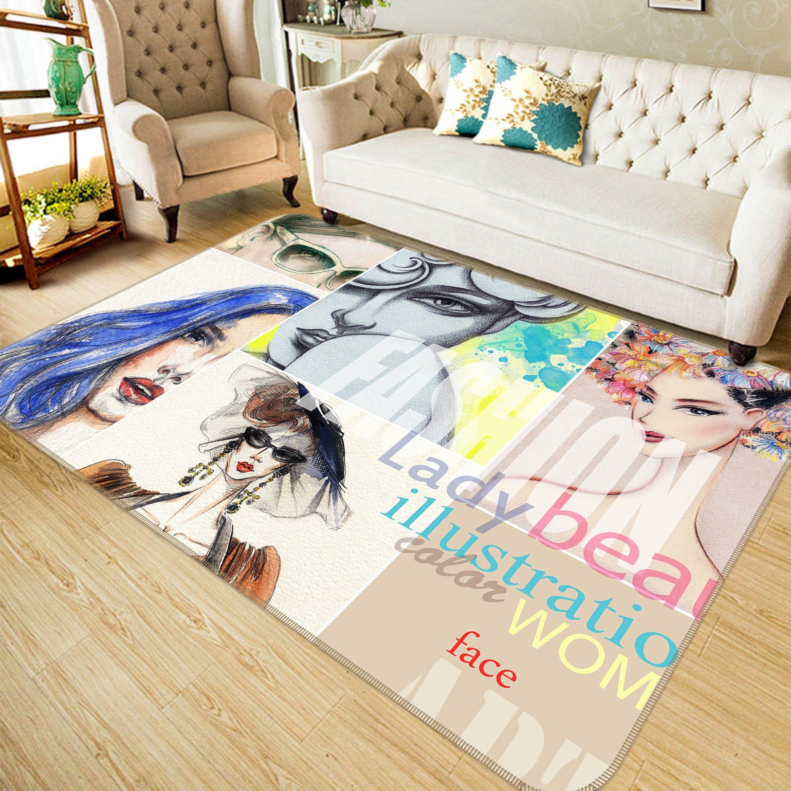 3D Graffiti Model 1004 Non Slip Rug Mat