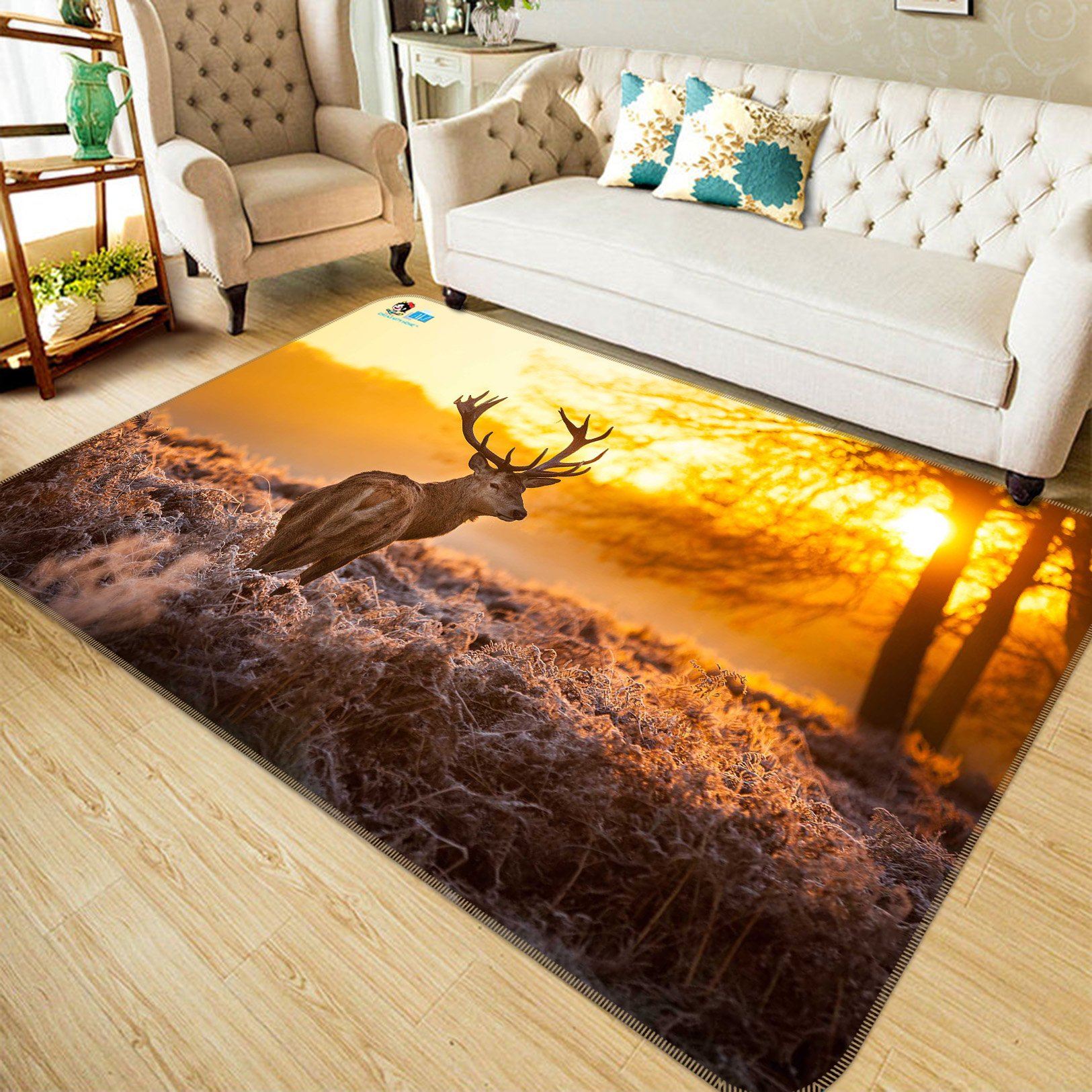 3D Sunset Deer 248 Non Slip Rug Mat Mat AJ Creativity Home