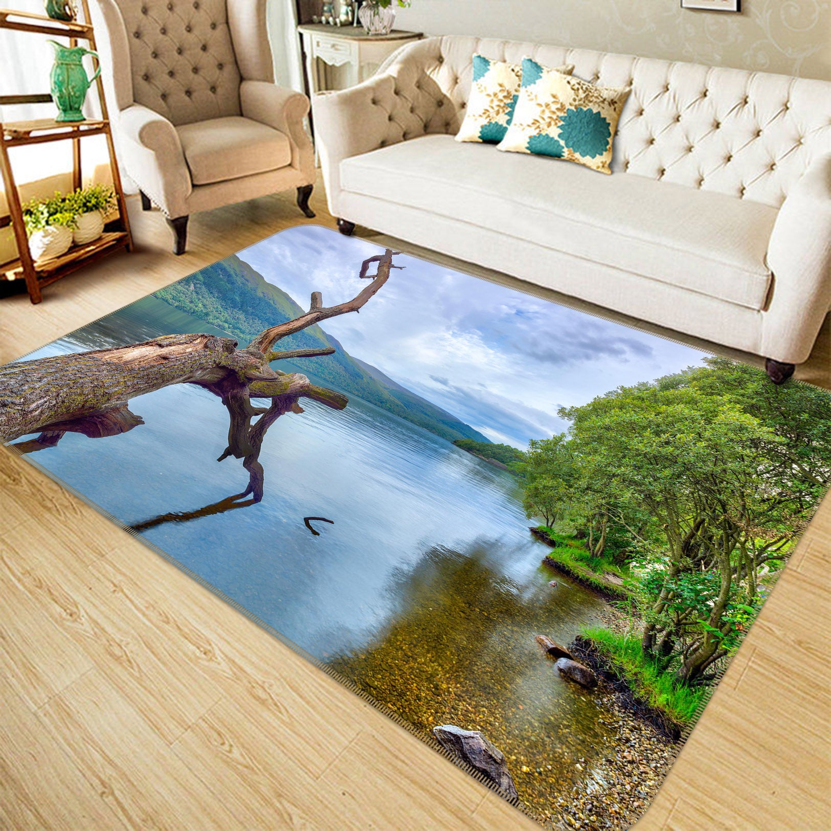 3D Scottish Loch 133 Assaf Frank Rug Non Slip Rug Mat