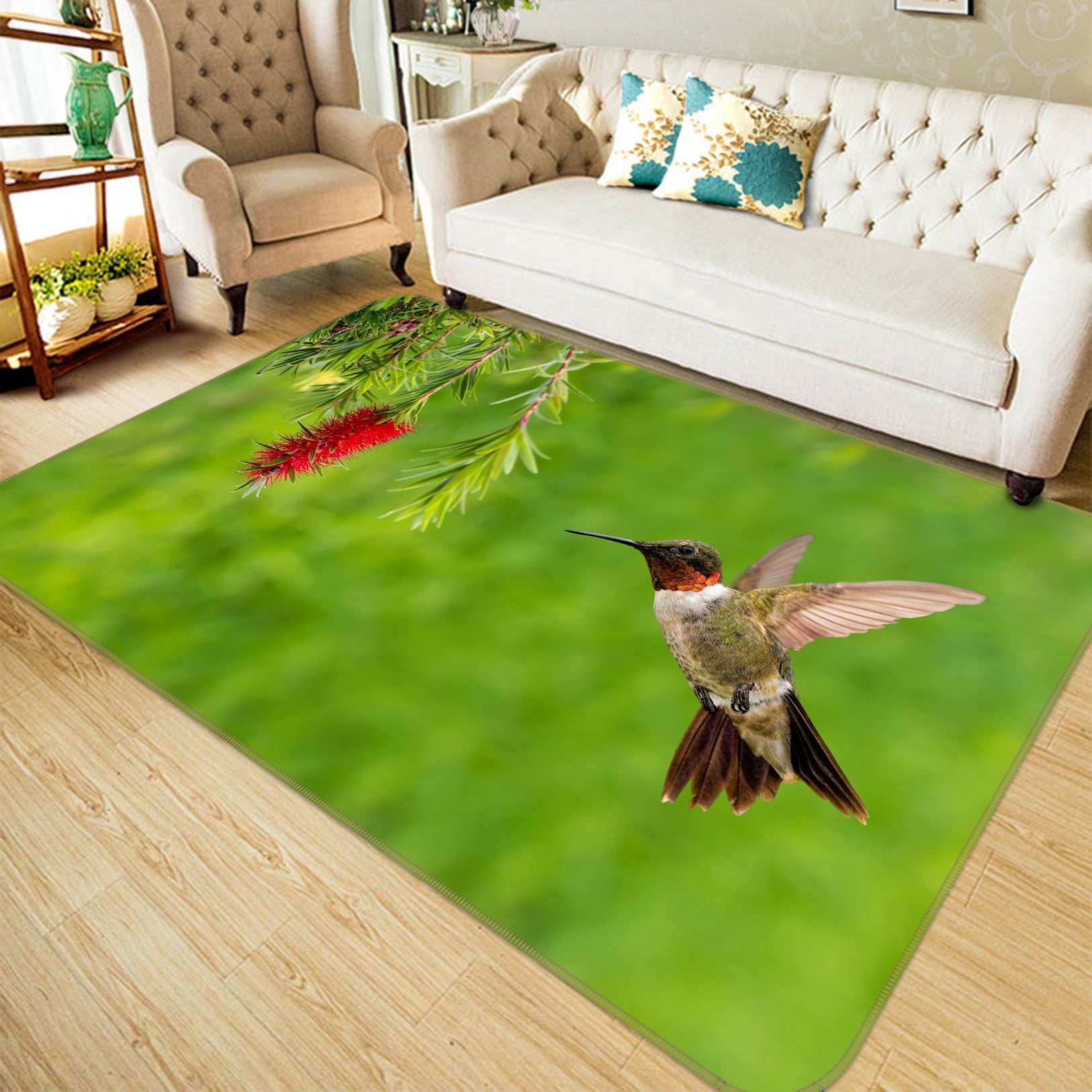 3D Bird Flower 38125 Animal Non Slip Rug Mat