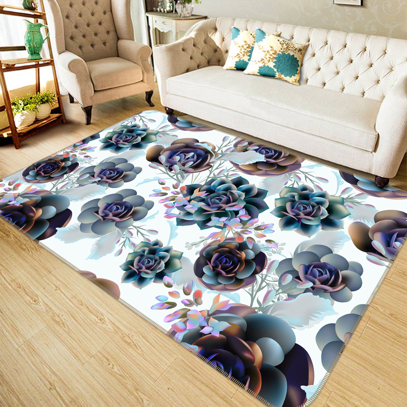 3D Flower 37082 Non Slip Rug Mat