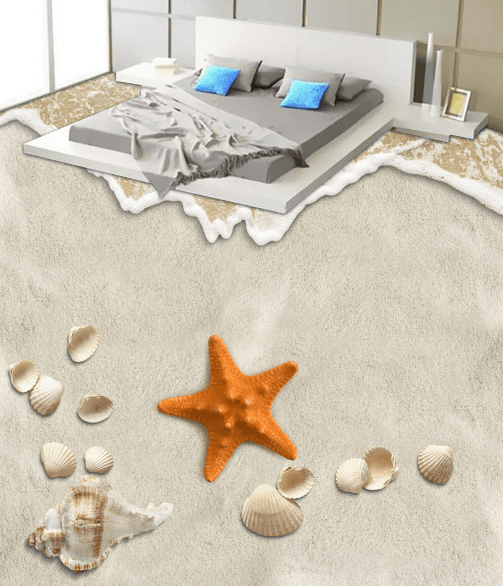 3D Sand Starfish 062 Floor Mural Wallpaper AJ Wallpaper 2