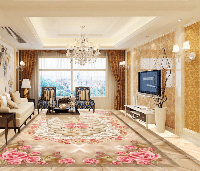 3D Flowers Everywhere 281 Floor Mural Wallpaper AJ Wallpaper 2
