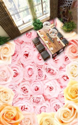 3D Rose Flower 043 Floor Mural Wallpaper AJ Wallpaper 2