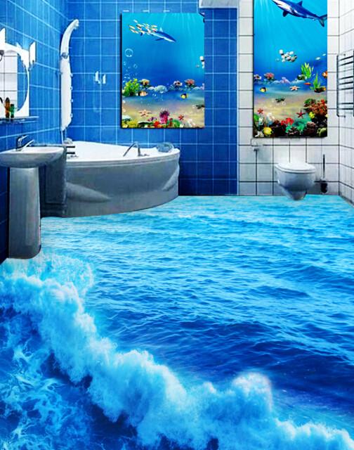 3D Sea Spray Floor Mural Wallpaper AJ Wallpaper 2