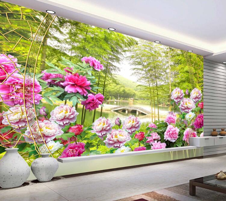 3D Bamboo Grove Bridge Wallpaper AJ Wallpaper 1