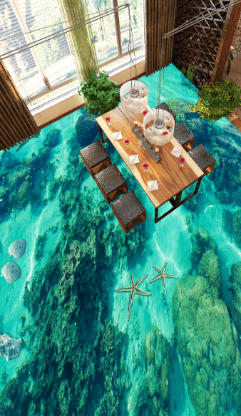3D Green River 081 Floor Mural Wallpaper AJ Wallpaper 2