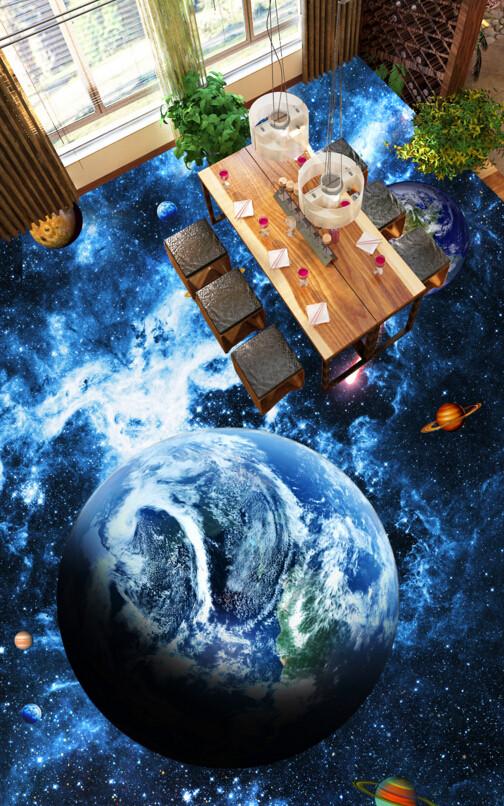 3D Beautiful Space Floor Mural Wallpaper AJ Wallpaper 2