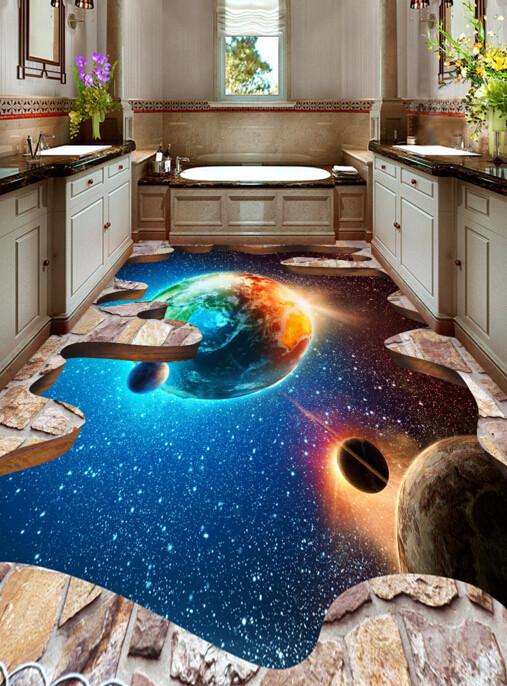 3D Bright Universe Floor Mural Wallpaper AJ Wallpaper 2