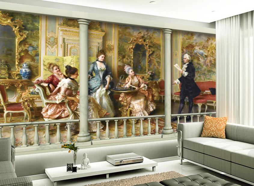 3D Noble People And Vase House Wallpaper AJ Wallpaper 1