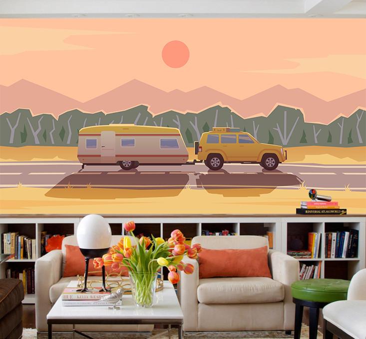 3D Sunset Car 54 Wallpaper AJ Wallpaper