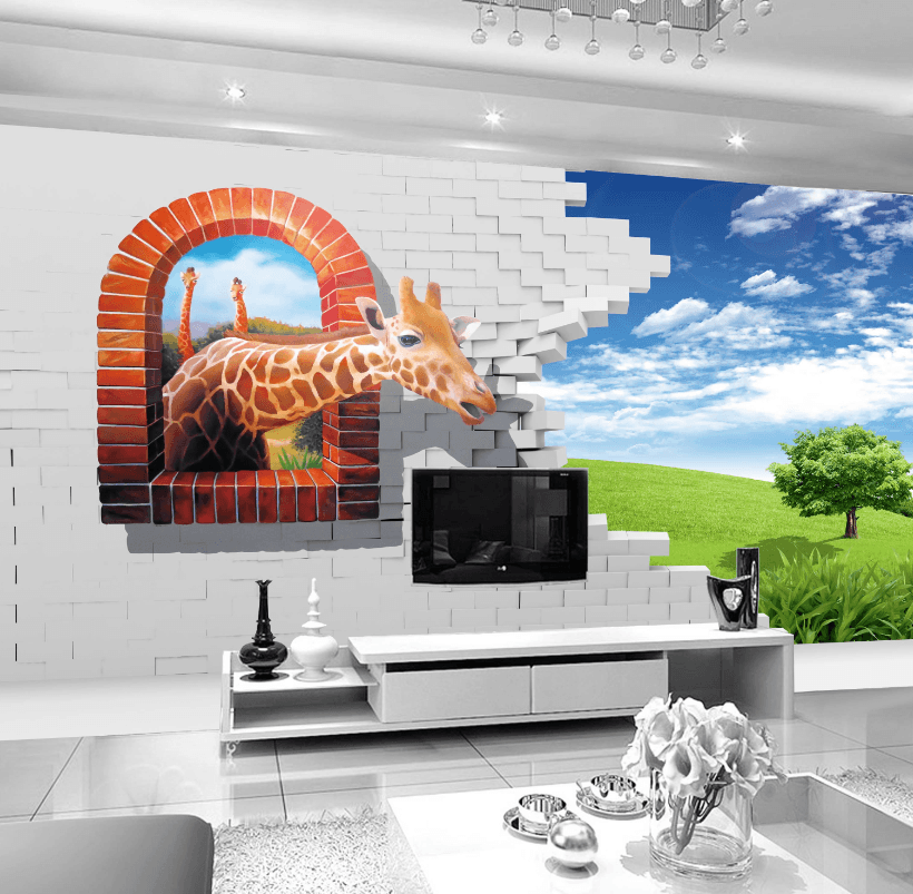 Giraffes And Lawn Wallpaper AJ Wallpaper 2