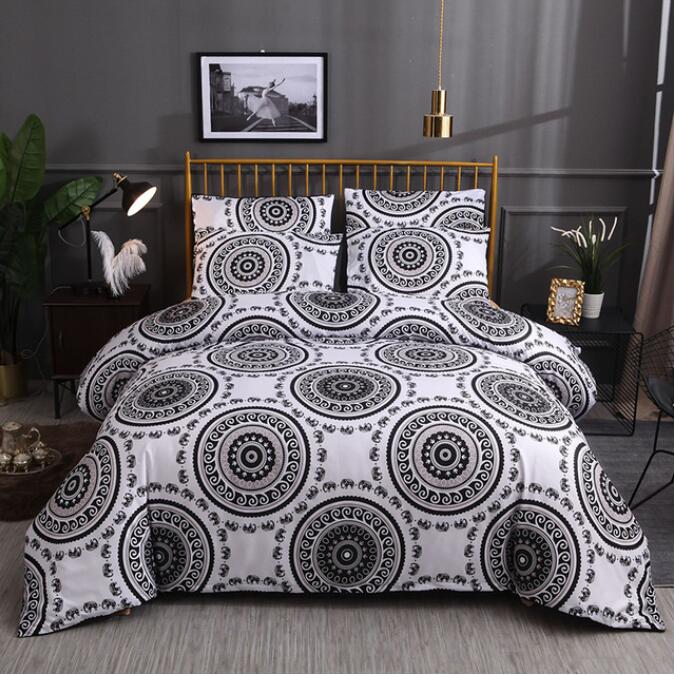 3D Black Circle Pattern 13063 Bed Pillowcases Quilt