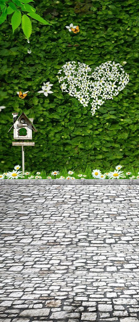 3D love wall Ivy door mural Wallpaper AJ Wallpaper