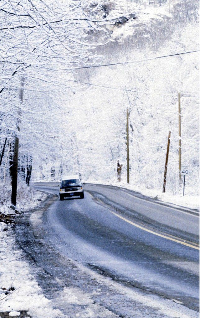 3D frozen highway scenery door mural Wallpaper AJ Wallpaper