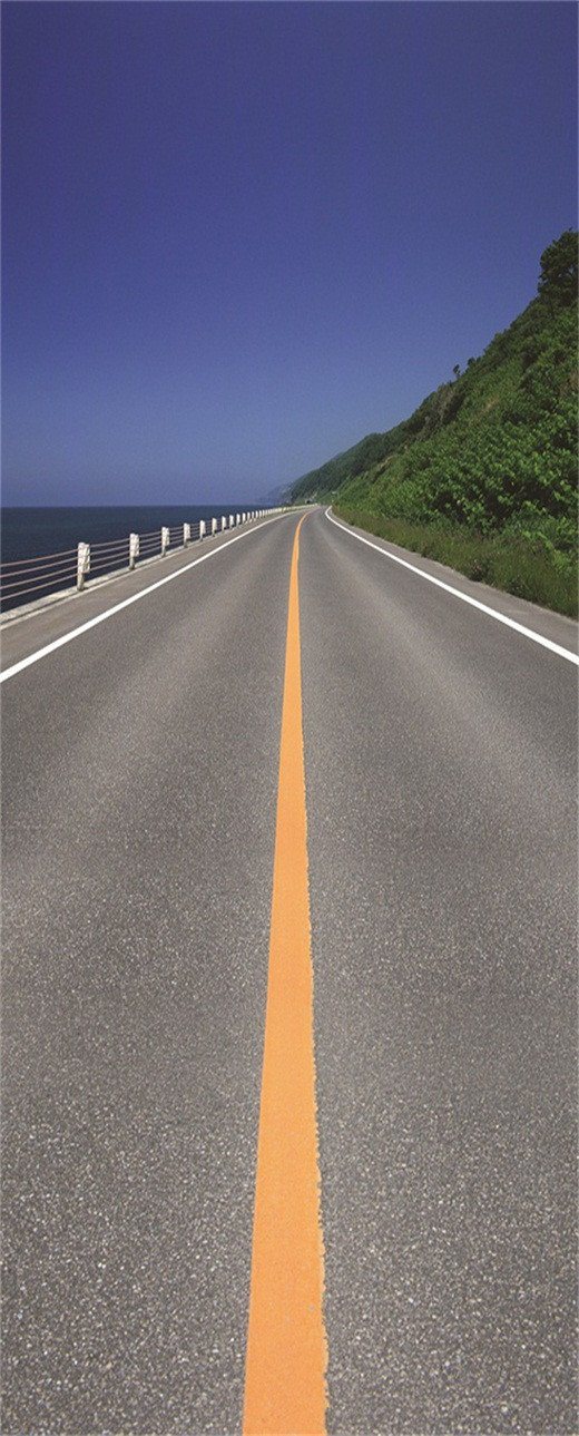 3D trees on the road door mural Wallpaper AJ Wallpaper