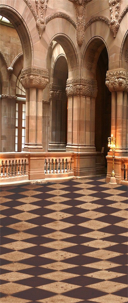 3D carved arch corridor door mural Wallpaper AJ Wallpaper