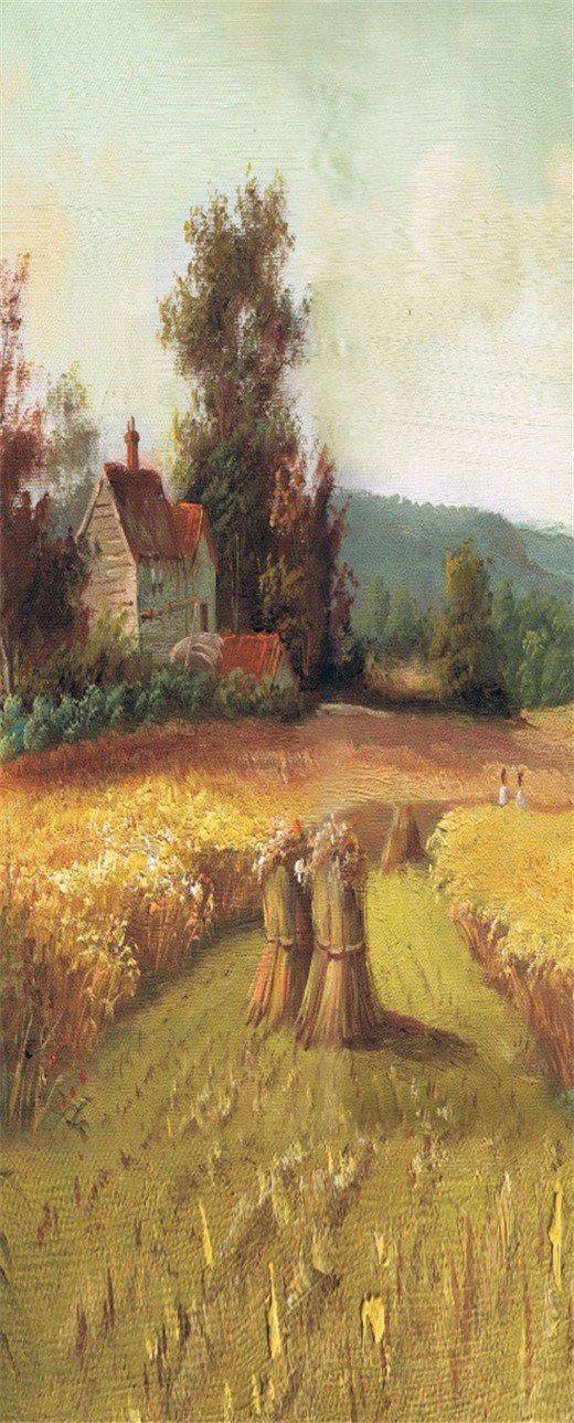 3D autumn field straw door mural Wallpaper AJ Wallpaper