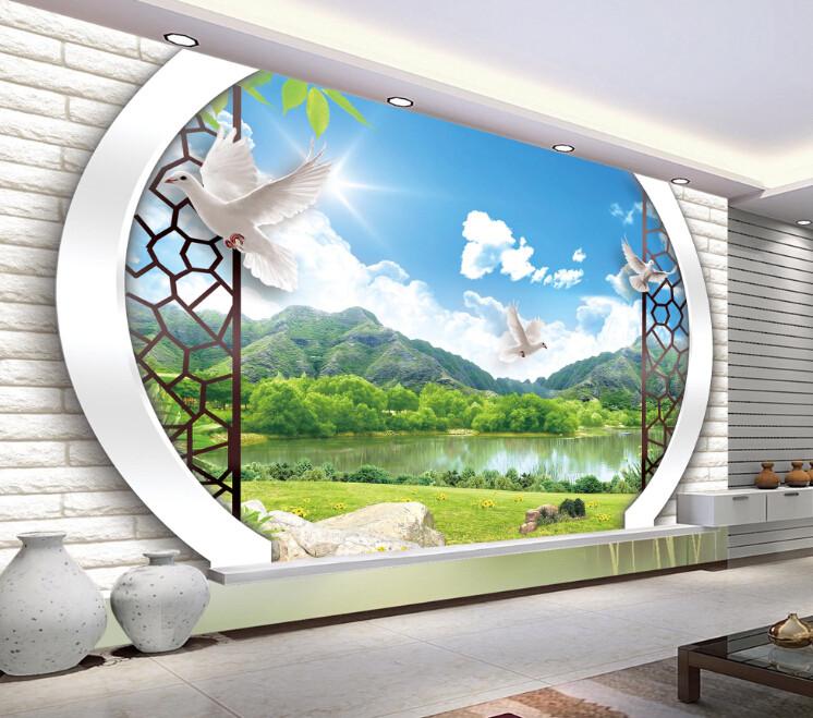 3D Dove Forest Wallpaper AJ Wallpaper 1