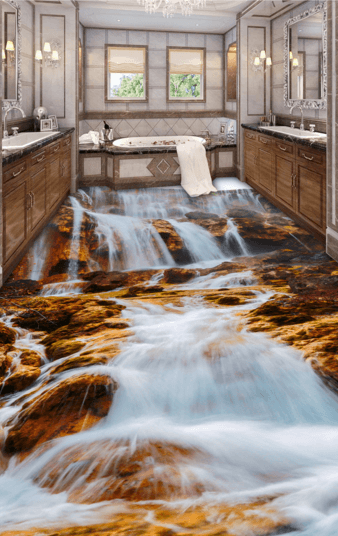 3D Gorgeous Waterfalls Floor Mural Wallpaper AJ Wallpaper 2