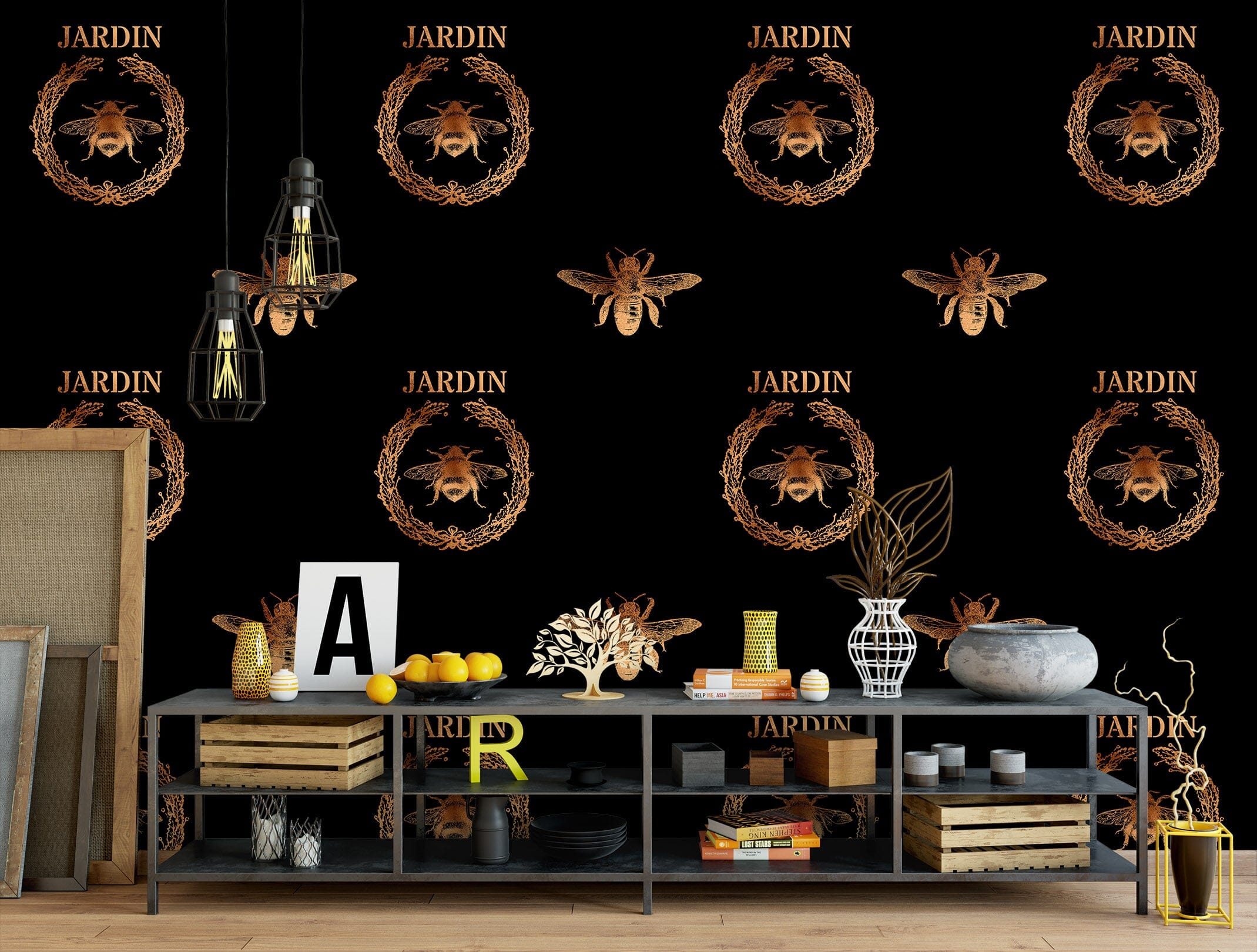3D Golden Fly 132 Uta Naumann Wall Mural Wall Murals Wallpaper AJ Wallpaper 2