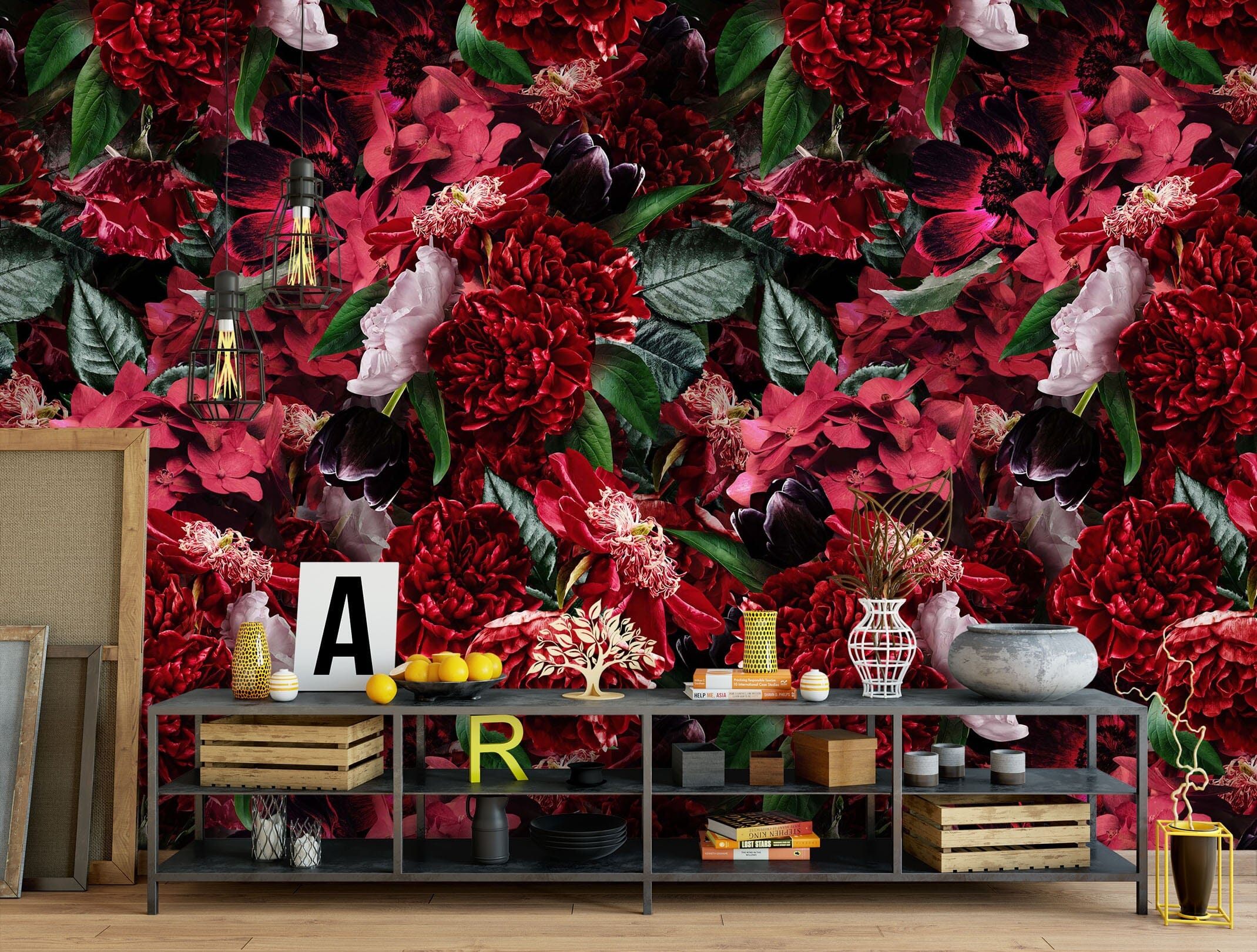3D Red Flower 144 Uta Naumann Wall Mural Wall Murals Wallpaper AJ Wallpaper 2