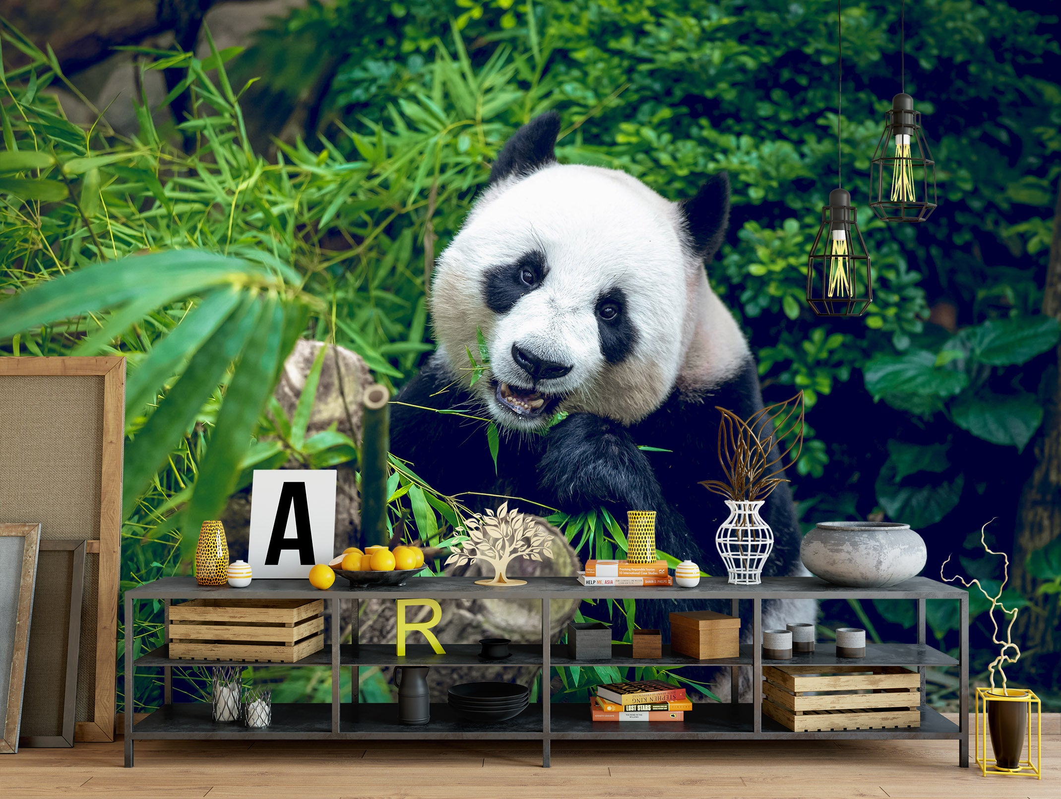 3D Panda Bamboo 58065 Wall Murals