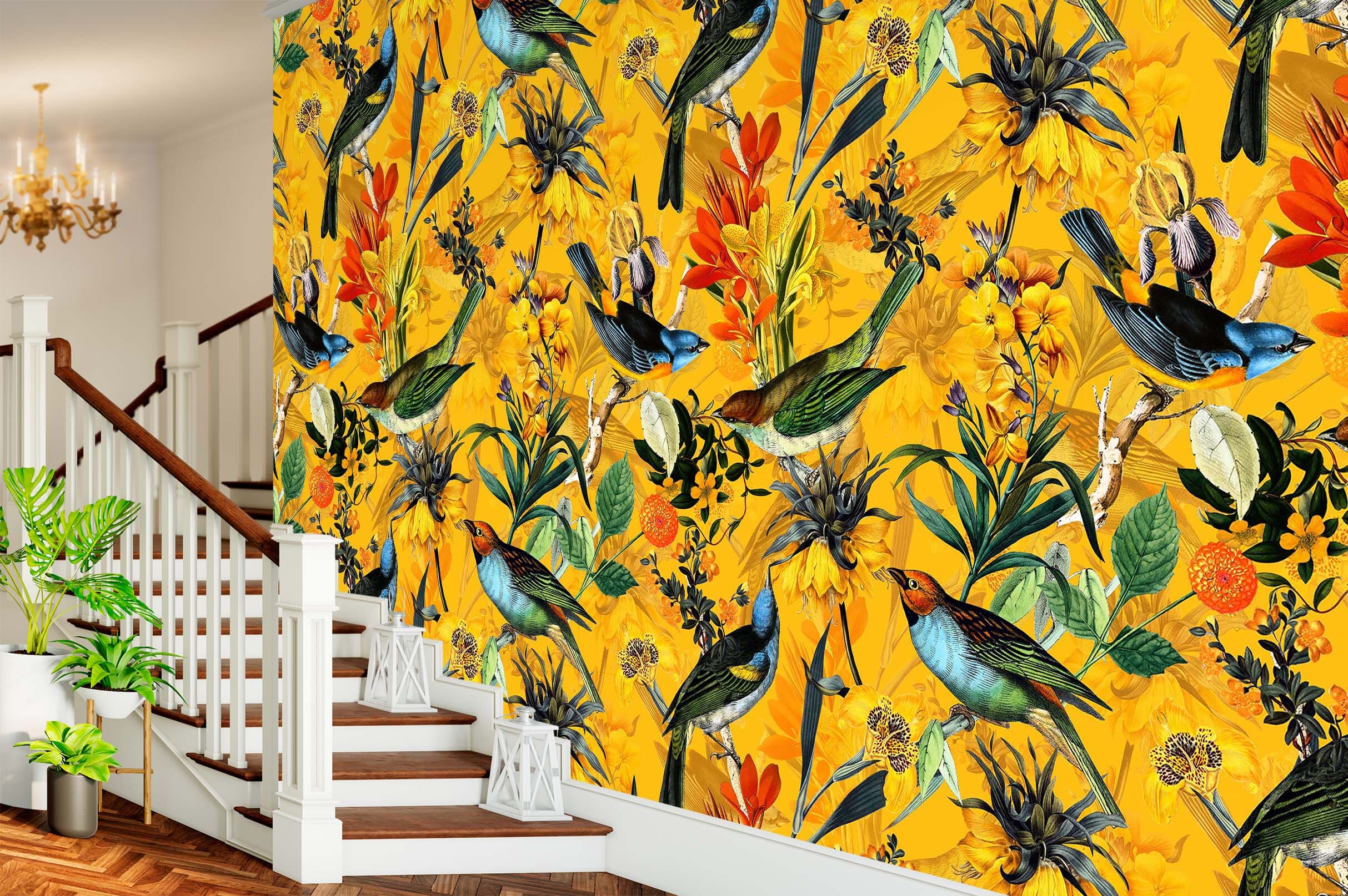 3D Golden Flower Field 113 Uta Naumann Wall Mural Wall Murals Wallpaper AJ Wallpaper 2