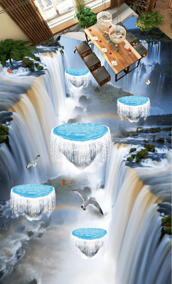 3D Endless Stream 019 Floor Mural Wallpaper AJ Wallpaper 2