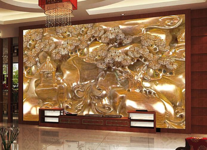 3D Metal Flowers Wallpaper AJ Wallpaper 1