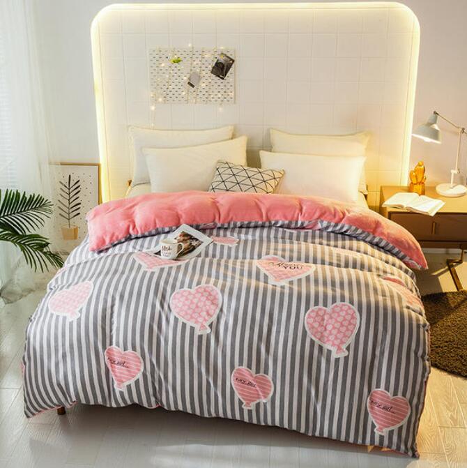 3D Vertical Stripes Pink Love 3057 Bed Pillowcases Quilt