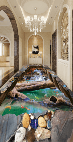 3D River Flooding 041 Floor Mural Wallpaper AJ Wallpaper 2