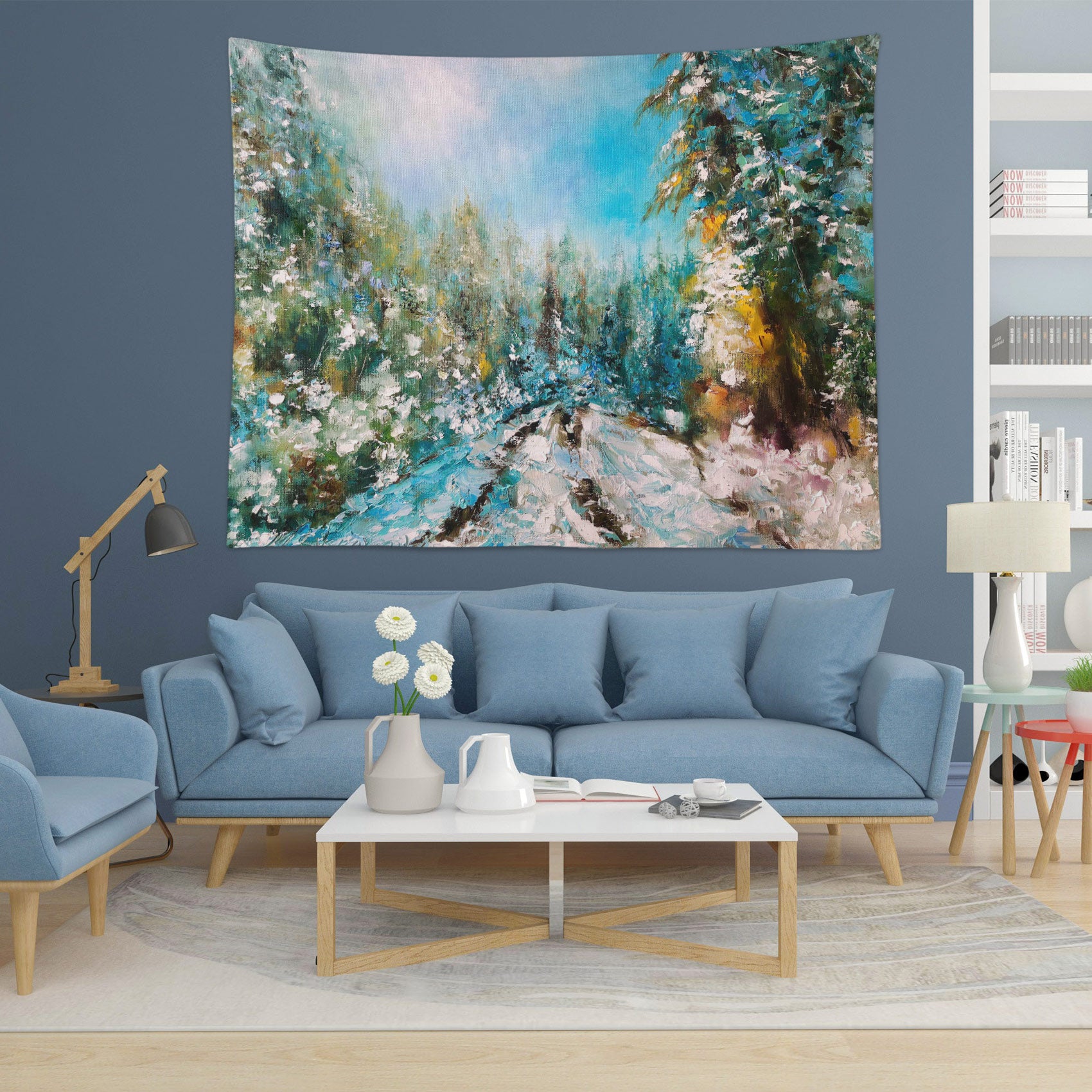 3D Blue Forest 3408 Skromova Marina Tapestry Hanging Cloth Hang