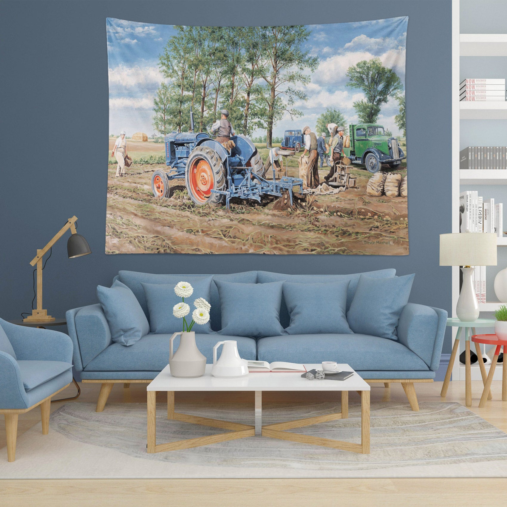 3D Hoe Machine 11266 Trevor Mitchell Tapestry Hanging Cloth Hang