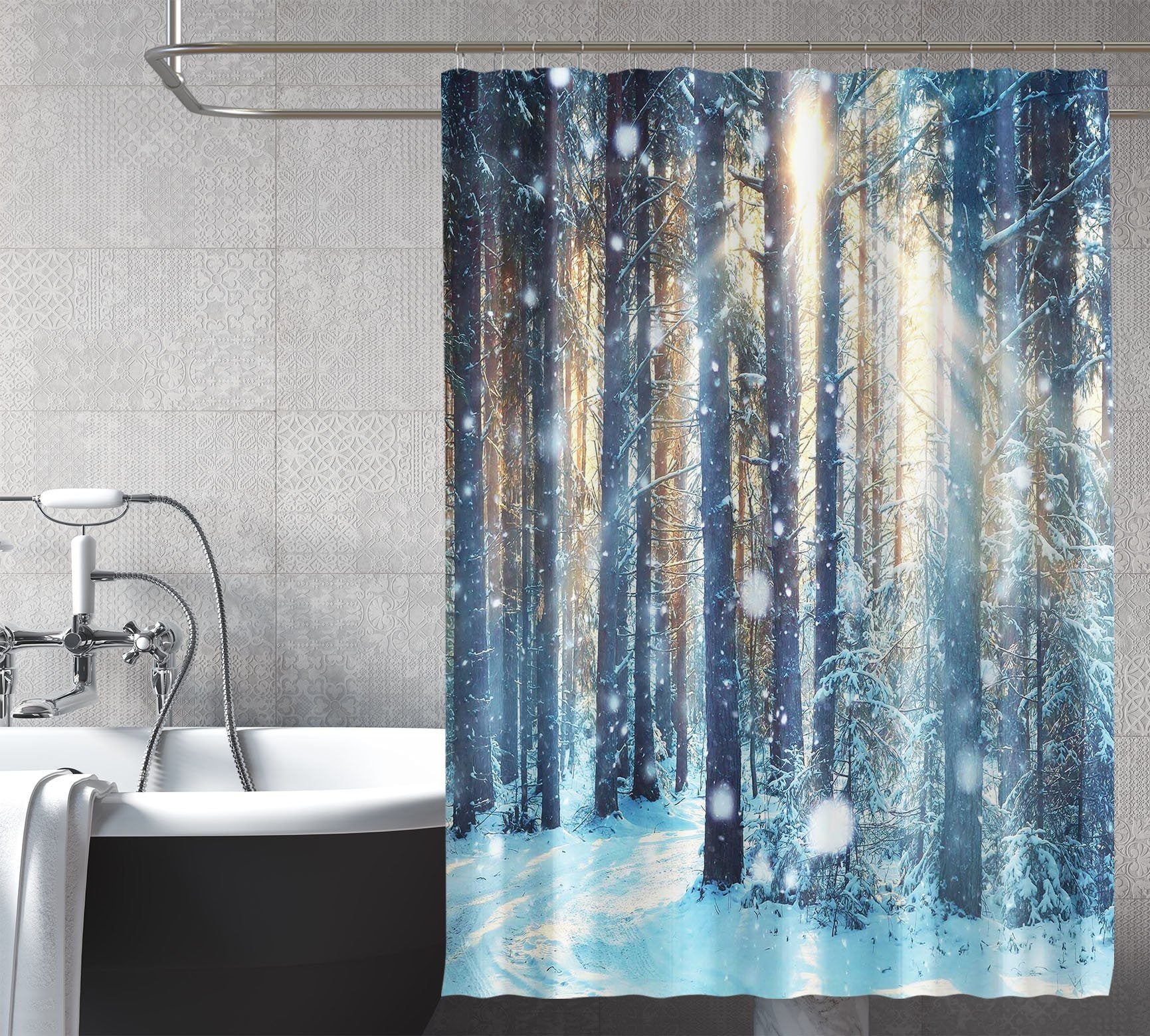 3D Sunshine Forest 097 Shower Curtain 3D Shower Curtain AJ Creativity Home