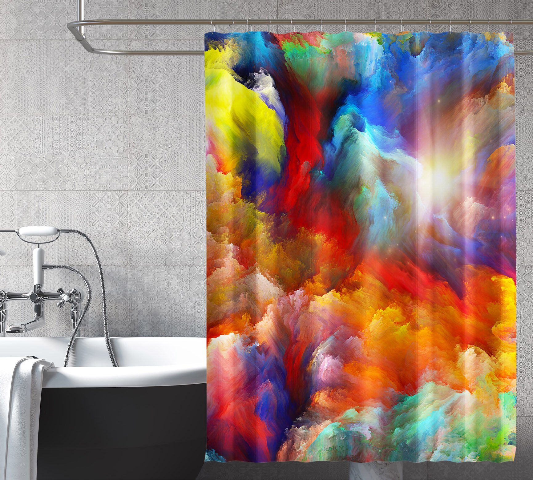 3D Nebula Starry Sky 144 Shower Curtain 3D Shower Curtain AJ Creativity Home