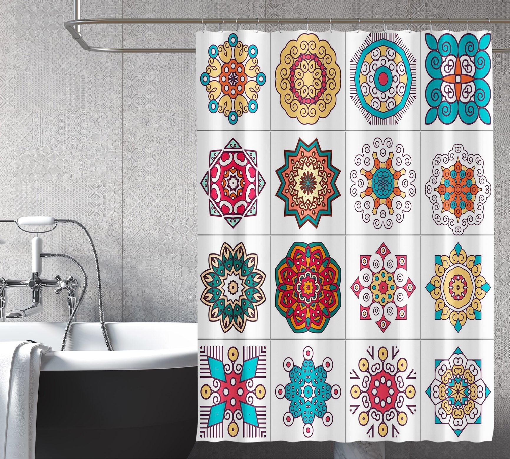 3D Flower Pattern 069 Shower Curtain 3D Shower Curtain AJ Creativity Home