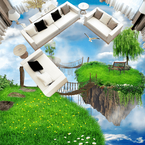 3D Hanging Wooden Bridge 292 Floor Mural Wallpaper AJ Wallpaper 2